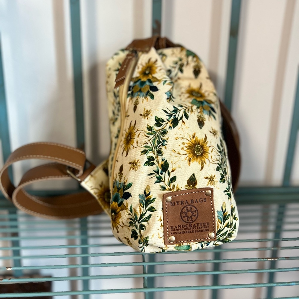 Myra Sunflower Floral Sling Bag Belt Bag Fanny Pack Crossbody Western Boho Gift